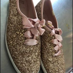 Kate spade glitter lace up sneaker